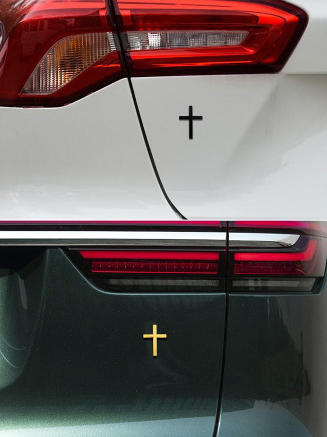 Car Metal Stickers 3d Three-Dimensional Cross Label Scratch Stickers Rear Stickers Personalized Body Decoration
