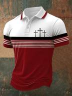 Men's Retro Faith  Casual Printed Polo Shirt