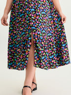 Multi-Color Polka Dots Print Midi Dress