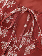 Floral Print Shirred Waist Mini Dress