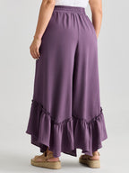 Drawstring Waist Ruffled Hem Pants
