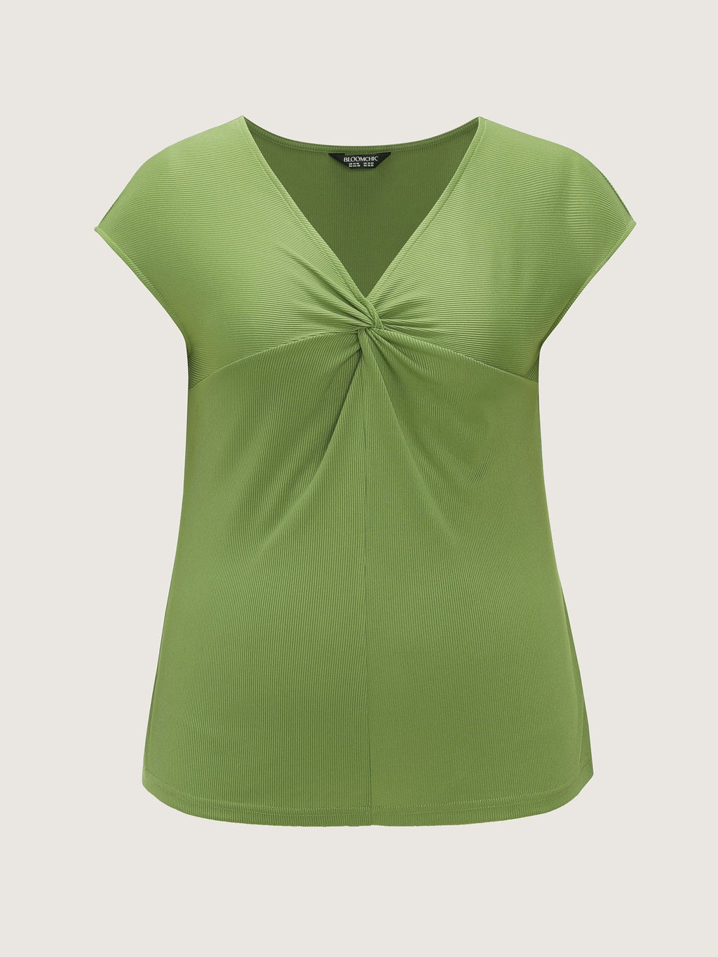 Stretchy Knotted Front Plain Knit Top