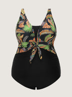 Tropical Escape Layered One-Piece Swimsuit