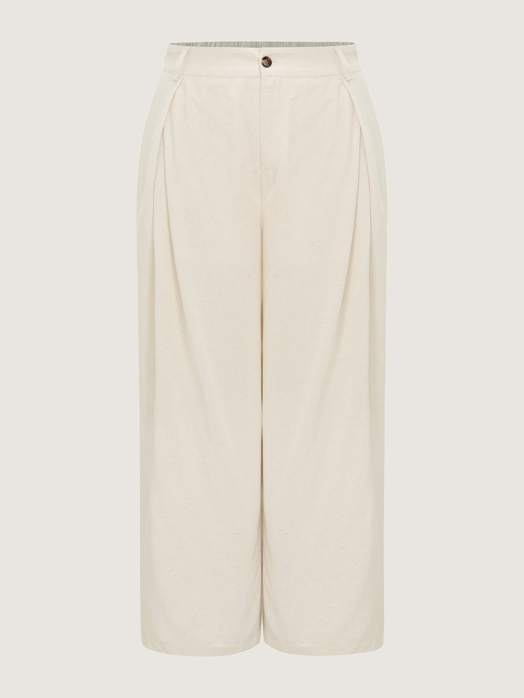 Cotton Linen Blend Wide-Leg Pants