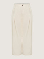 Cotton Linen Blend Wide-Leg Pants