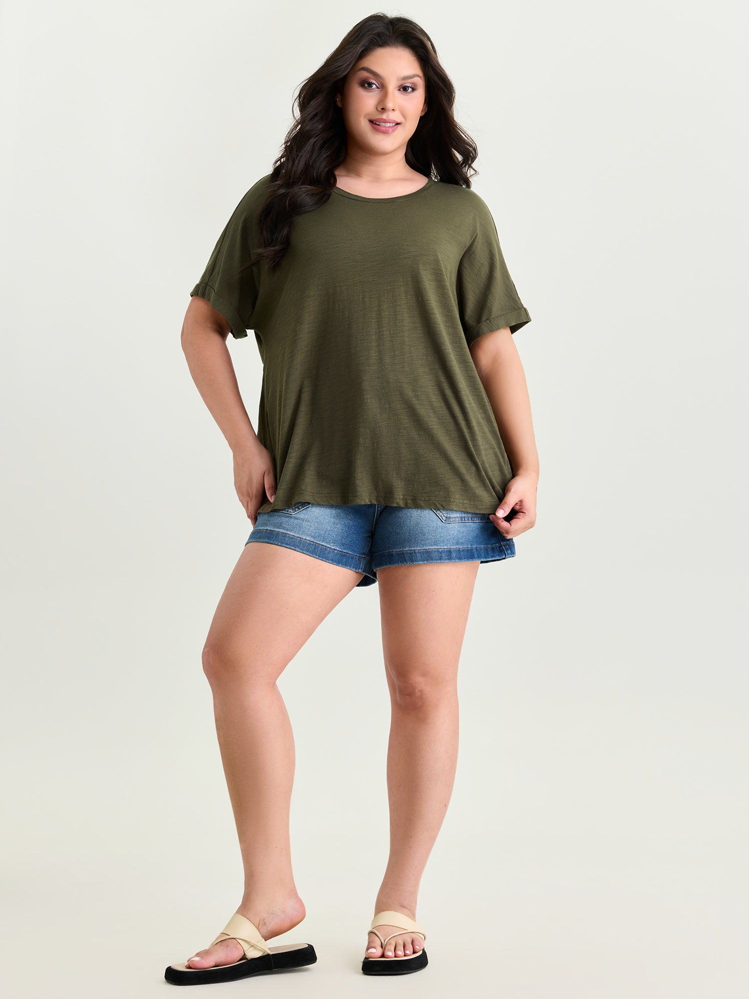 Cotton Open Back Detail T-Shirt