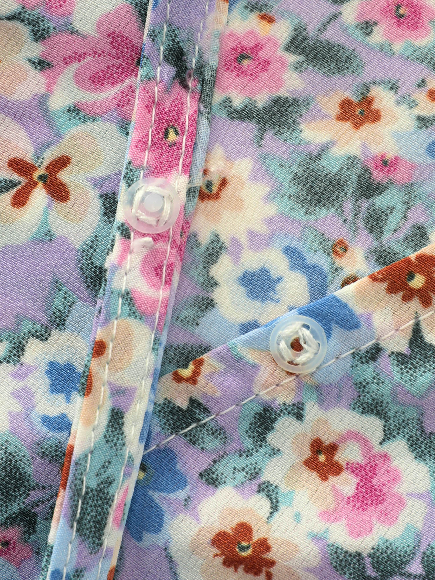 Floral Print Adjustable Sleeve Tie Blouse