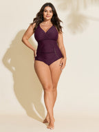 Tummy-Control Side Panel One-Piece Swimsuit