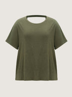 Cotton Open Back Detail T-Shirt
