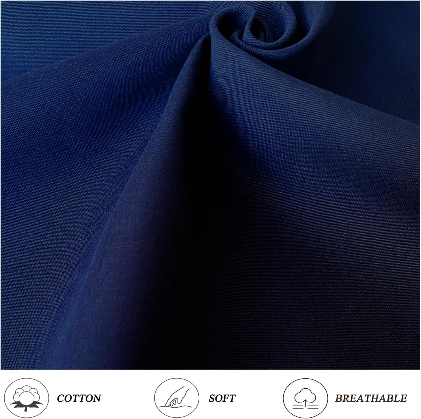 1.5 Yard Light Weight Canvas,100% Cotton Fabric by The Yard in Solid Color,55 Inches Wide Width,Soft Material for Sewing Material Apparel Cloth,Navy Color