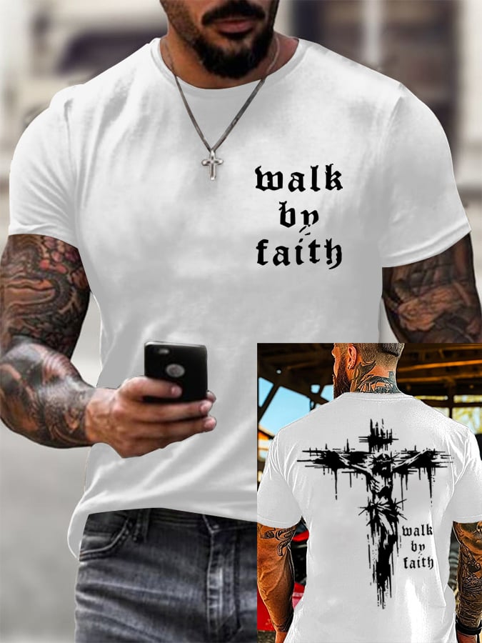 Men's Walk By Faith  Short-sleeved T-shirt
