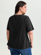 Cotton Triple Bow-Tie Front Plain Shirt
