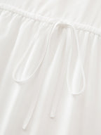 Cut Out Floral Neckline Plain Blouse