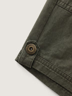 Cotton Washed And Distressed Straight-Leg Shorts