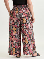 Supersoft Bright Floral Print Wide-Leg Pants