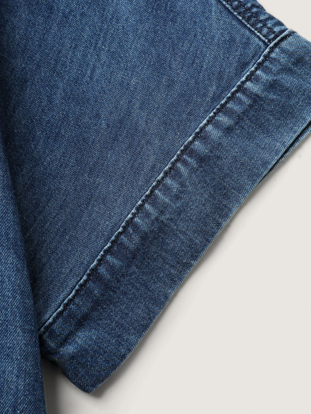 Button Detail Collar Pocket Denim Top