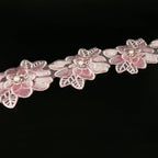 1 Yard Flower Lace Trim Flowers with Pearl Beads Embroidered Edge Trim Fabric Floral Appliques Lace Ribbon for Wedding Dress Clothes Decoration DIY Handmade Sewing Craft (Black)