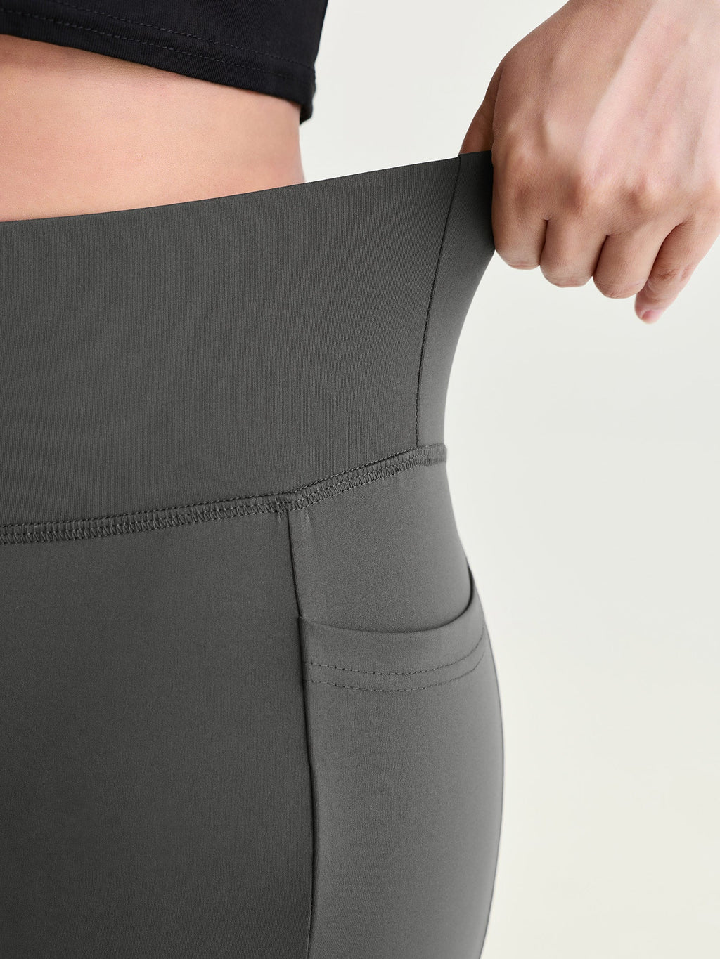 Stretchy Wide Waistband Pocket Leggings