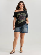 Cotton Rock And Roll Print T-Shirt