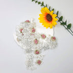 1 Yard Floral Pearl Lace Trim, 2" Width Vintage Embroidered Applique Ribbon, for Sewing Bridal Dress, DIY Party Decor Clothes, Wedding Decoration