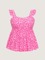 Flirty Leopard Print Swim Top