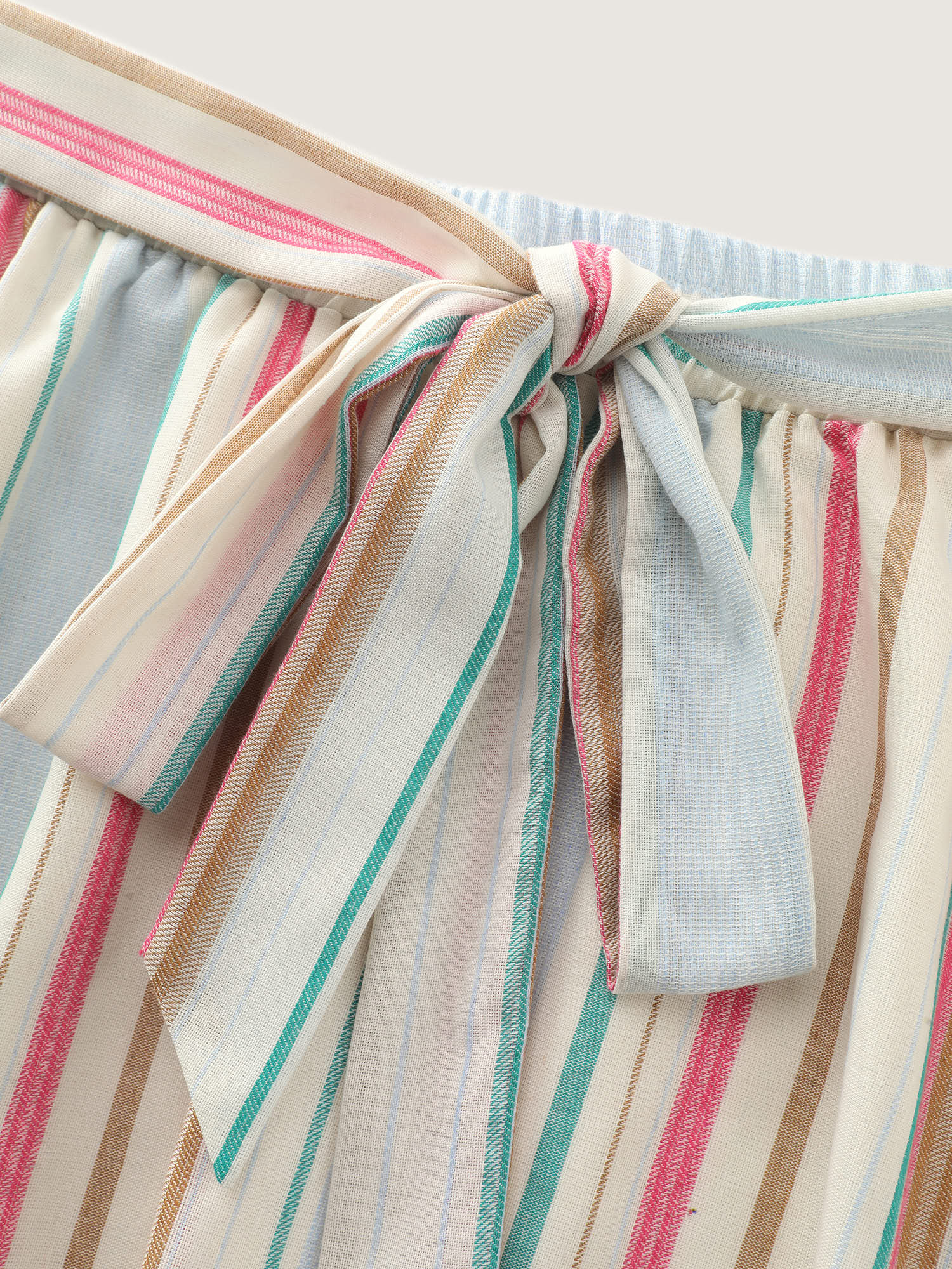 Colorful Striped Print Waist-Tie Maxi Skirt