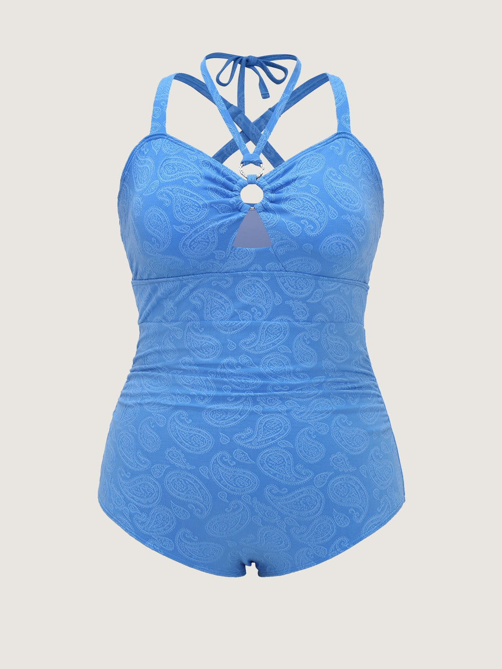 Paisley Print Keyhole Detail One-Piece Swimsuit