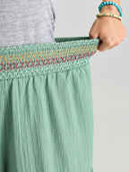 Tiered Shirred Waist Flare Pants