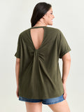 Cotton Open Back Detail T-Shirt