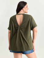 Cotton Open Back Detail T-Shirt