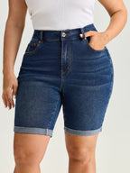 Hip Lifting No Gap Waist Skinny-Fit Denim Shorts