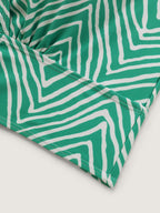 Geometric Print Color Contrast Swim Top