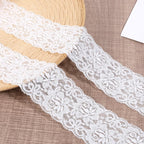 1 Roll White Lace Ribbon, 10 Yard x 2.36 Inches White Lace Fabric, Wide Laces Trim for Sewing, for Handmade Crafts, Sewing, Gift Wrapping, and Wedding Bridal Ceremonies