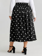Polka Dot Charm Pleated Maxi Skirt