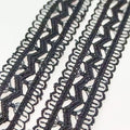 1 Inch Wide, Black Color Hollow Sewing lace for Wedding,Sewing Lace Trim, Inelastic Embroidery Lace Trim,Curtain Tablecloth Slipcover Bridal DIY Clothing/Accessories (Black-2.5cm Wide, 5 Yards)