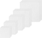 20 PCS Linen Embroidery Fabric, Pre-Cut Solid Color 5 Different Sizes 5.9 to 19.6inch Embroidery Cloth Fabric Squares, Needlework Sewing Quilting Cloth for DIY Garment Crafts Project, Black