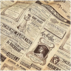 1 Yard Plain Cotton Fabric, Nordic-Style Newspaper Print Fabric, Handcrafted DIY Bags, Clothing and Dresses
