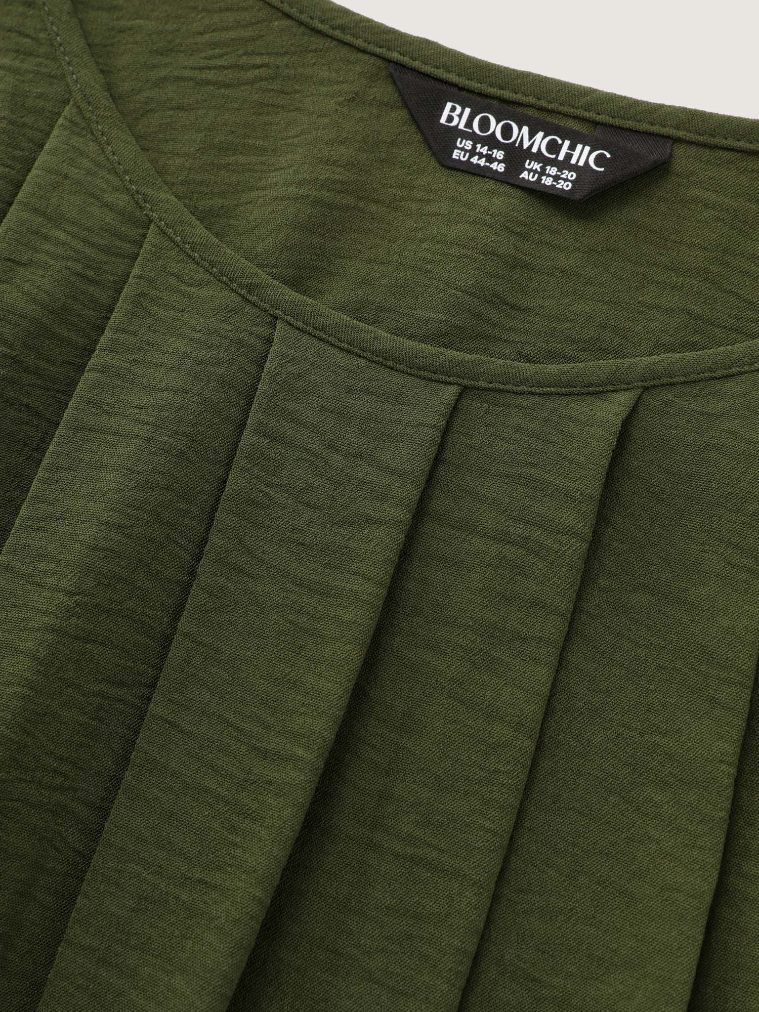 Pleated Flowy Plain Tank Top