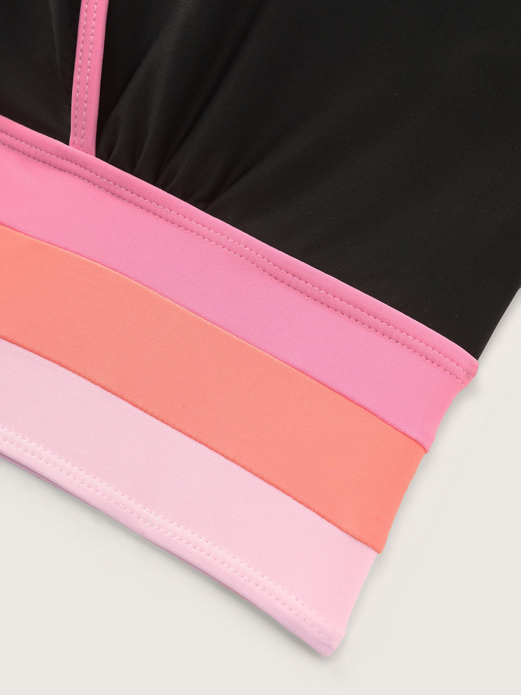 Color Contrast Stretchy Swim Top