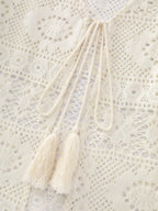 Lace Hollow Front-Tie Kimono