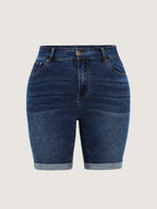 Hip Lifting No Gap Waist Skinny-Fit Denim Shorts