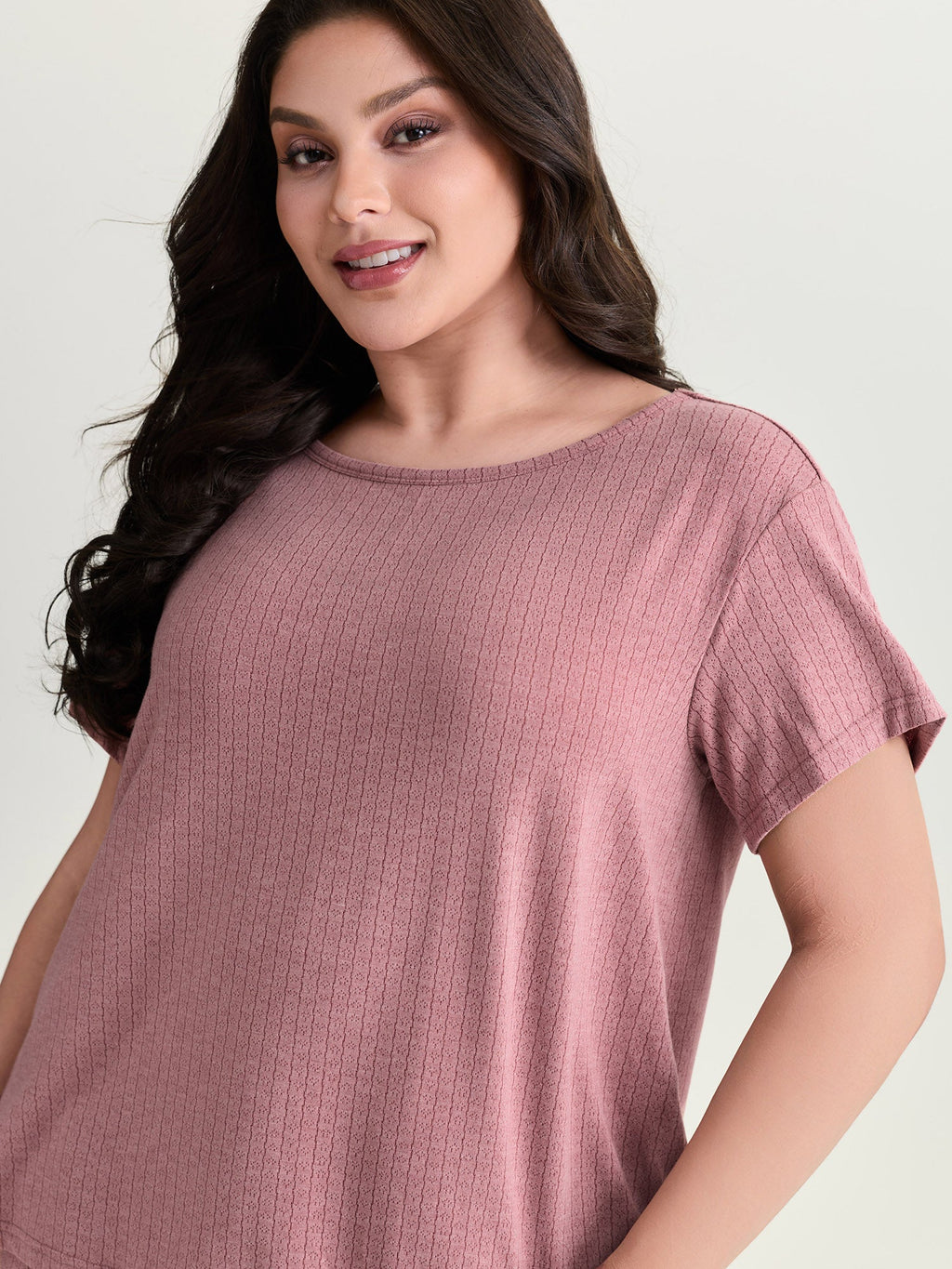 Supersoft Ribbed Plain Two-Piece Lounge Set