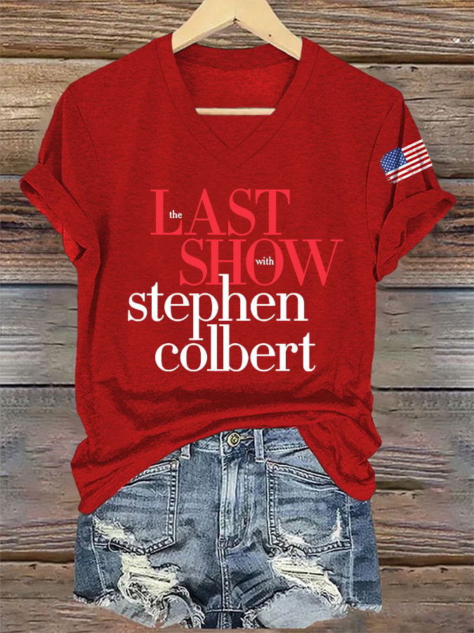 🔥Buy 3 Get 15% Off V-Neck Retro Last Show Print T-Shirt