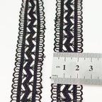 1 Inch Wide, Black Color Hollow Sewing lace for Wedding,Sewing Lace Trim, Inelastic Embroidery Lace Trim,Curtain Tablecloth Slipcover Bridal DIY Clothing/Accessories (Black-2.5cm Wide, 5 Yards)