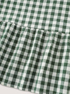 Supersoft Check Print Open Back Blouse