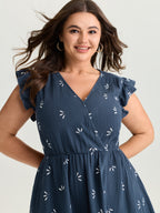 Pure Cotton Floral Embroidered Midi Dress