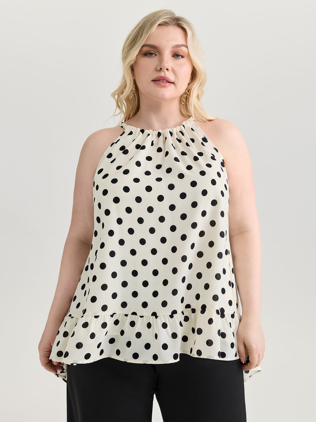 Polka Dot Charm Flowy Tank Top