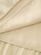 Shirred Wide Waistband Tiered Maxi Skirt