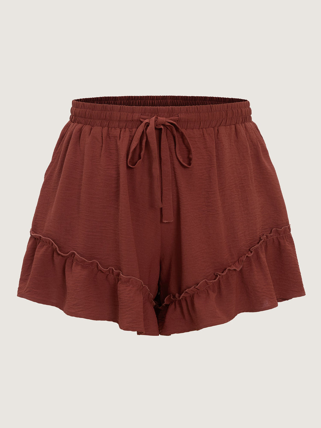 Asymmetrical Ruffled Hem Shorts