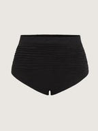Paisley Textured High-Waisted Swim Bottoms